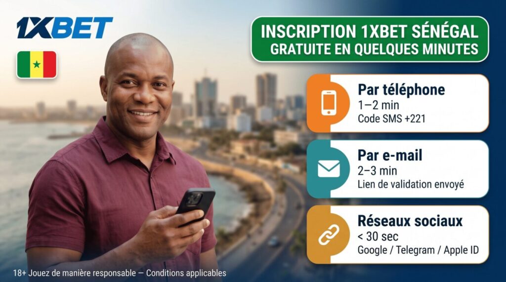 Inscription 1xBet Sénégal gratuite : créer un compte en quelques minutes